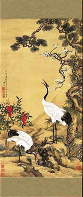 Crane under Pine Trees Foreboding Longevity, 松鹤延年