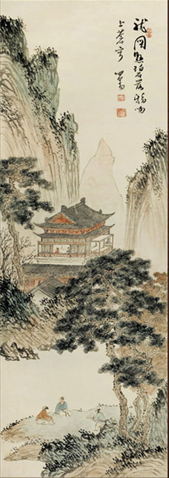 Mountain Temple, Pu Xinfan, 溥心番山寺图