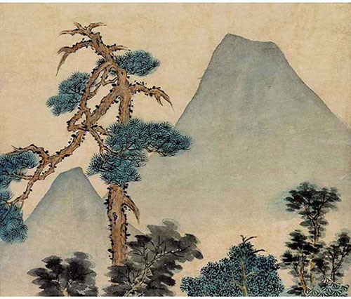 Retreat in Mountains, Wen Zhengming, 刘徵明山水画